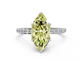 White gold Fancy Yellow Marquise  Solitaire Pavé Diamond Engagement Ring with Four-Prong Setting_12