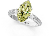 White gold Fancy Yellow Marquise  Solitaire Pavé Diamond Engagement Ring with Four-Prong Setting_1