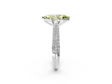 White gold Fancy Yellow Marquise  Solitaire Pavé Diamond Engagement Ring with Four-Prong Setting_2