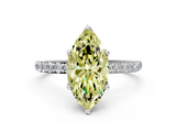 White gold Fancy Yellow Marquise  Solitaire Pavé Diamond Engagement Ring with Four-Prong Setting_30