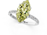 White gold Fancy Yellow Marquise  Solitaire Pavé Diamond Engagement Ring with Four-Prong Setting_31