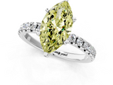 White gold Fancy Yellow Marquise  Solitaire Pave Diamond Engagement Ring with Four-Prong Setting_1