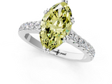 White gold Fancy Yellow Marquise  Solitaire Pave Diamond Engagement Ring with Prong Setting_1