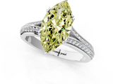 White gold Fancy Yellow Marquise  Solitaire Pave Split Shank Engagement Ring with Six-Prong Setting_1