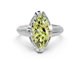 White gold Fancy Yellow Marquise  Solitaire Pave Split Shank Ring with Four-Prong Setting_105