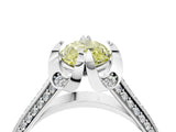 White gold Fancy Yellow Marquise  Solitaire Pave Split Shank Ring with Four-Prong Setting_109