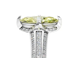 White gold Fancy Yellow Marquise  Solitaire Pave Split Shank Ring with Four-Prong Setting_110