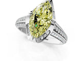 White gold Fancy Yellow Marquise  Solitaire Pave Split Shank Ring with Four-Prong Setting_116