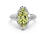 White gold Fancy Yellow Marquise  Solitaire Pave Split Shank Ring with Four-Prong Setting_117