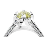 White gold Fancy Yellow Marquise  Solitaire Pave Split Shank Ring with Four-Prong Setting_119