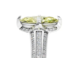 White gold Fancy Yellow Marquise  Solitaire Pave Split Shank Ring with Four-Prong Setting_122