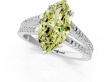 White gold Fancy Yellow Marquise  Solitaire Split Shank Pavé Diamond Engagement Ring_1