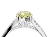 White gold Fancy Yellow Marquise  Solitaire Split Shank Pavé Diamond Engagement Ring_4