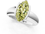 White gold Fancy Yellow Marquise  Solitaire Tension Set Diamond Ring with Wide Band_1