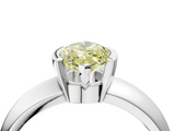 White gold Fancy Yellow Marquise  Solitaire Tension Set Diamond Ring with Wide Band_4
