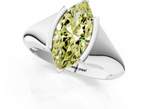 White gold Fancy Yellow Marquise  Solitaire Tension Set Diamond Ring_1