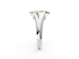 White gold Fancy Yellow Marquise  Solitaire Tension Set Diamond Ring_2