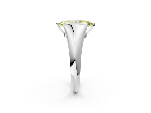 Platinum Fancy Yellow Marquise  Solitaire Tension Set Diamond Ring