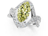 White gold Fancy Yellow Marquise  Solitaire Twist Band Pavé Diamond Engagement Ring_33