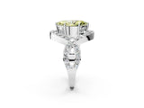 White gold Fancy Yellow Marquise  Solitaire Twist Band Pavé Diamond Engagement Ring_34