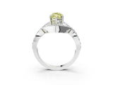 White gold Fancy Yellow Marquise  Solitaire Twist Band Pavé Diamond Engagement Ring_35