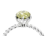 White gold Fancy Yellow Marquise  Solitaire Twist Band Ring with Four-Prong Setting_16