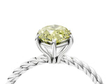 White gold Fancy Yellow Marquise  Solitaire Twist Band Ring with Four-Prong Setting_189