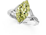 White gold Fancy Yellow Marquise  Solitaire Twist Band Six-Prong Setting 2