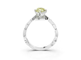 White gold Fancy Yellow Marquise  Solitaire Twist Band with Leaf Prong Setting 4