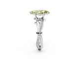 White gold Fancy Yellow Marquise  Solitaire Twist Band with Pavé Accents and Four-Prong Setting_46