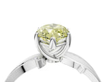 White gold Fancy Yellow Marquise  Solitaire Twist Band with Pavé Accents and Four-Prong Setting_48