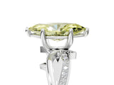 White gold Fancy Yellow Marquise  Solitaire Twist Band with Pavé Accents and Four-Prong Setting_49