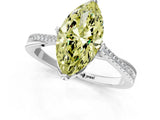 White gold Fancy Yellow Marquise  Solitaire Twist Band with Pavé Diamonds and Four-Prong Setting_59