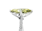 White gold Fancy Yellow Marquise  Solitaire Twist Band with Pavé Diamonds and Four-Prong Setting_63