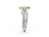 White gold Fancy Yellow Marquise  Solitaire Twist Band with Pavé Setting and Four-Prong Setting_2