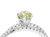 White gold Fancy Yellow Marquise  Solitaire Twist Band with Pavé Setting and Four-Prong Setting_4