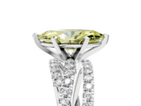 White gold Fancy Yellow Marquise  Solitaire Twist Band with Pavé Setting and Four-Prong Setting_5