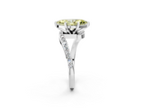 White gold Fancy Yellow Marquise  Solitaire Twist Band with Pave Set Diamonds and Four-Prong Setting_2