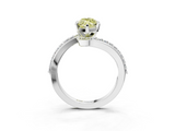 White gold Fancy Yellow Marquise  Solitaire Twist Band with Pave Set Diamonds and Four-Prong Setting_3