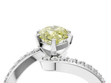 White gold Fancy Yellow Marquise  Solitaire Twist Band with Pave Set Diamonds and Four-Prong Setting_4