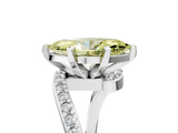 White gold Fancy Yellow Marquise  Solitaire Twist Band with Pave Set Diamonds and Four-Prong Setting_5