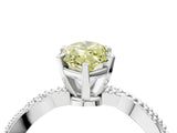 White gold Fancy Yellow Marquise  Solitaire Twisted Band with Bead Prong Setting_56