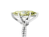 White gold Fancy Yellow Marquise  Solitaire Twisted Band with Bead Prong Setting_58
