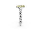 White gold Fancy Yellow Marquise  Solitaire Twisted Band with Pavé Accents and Four-Prong Setting_2