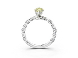 White gold Fancy Yellow Marquise  Solitaire Twisted Band with Pavé Accents and Four-Prong Setting_3