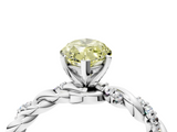 White gold Fancy Yellow Marquise  Solitaire Twisted Band with Pavé Accents and Four-Prong Setting_4