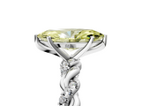 White gold Fancy Yellow Marquise  Solitaire Twisted Band with Pavé Accents and Four-Prong Setting_5