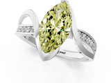 White gold Fancy Yellow Marquise  Solitaire Twisted Band with Prong Setting_4