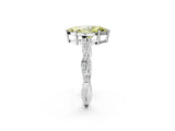 White gold Fancy Yellow Marquise  Solitaire Twisted Pave Diamond Ring with Four-Prong Setting_160