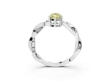 White gold Fancy Yellow Marquise  Solitaire Twisted Pave Diamond Ring with Four-Prong Setting_161